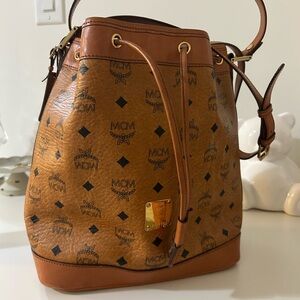 SOLD-MCM Brown Leather Crossbody Bag